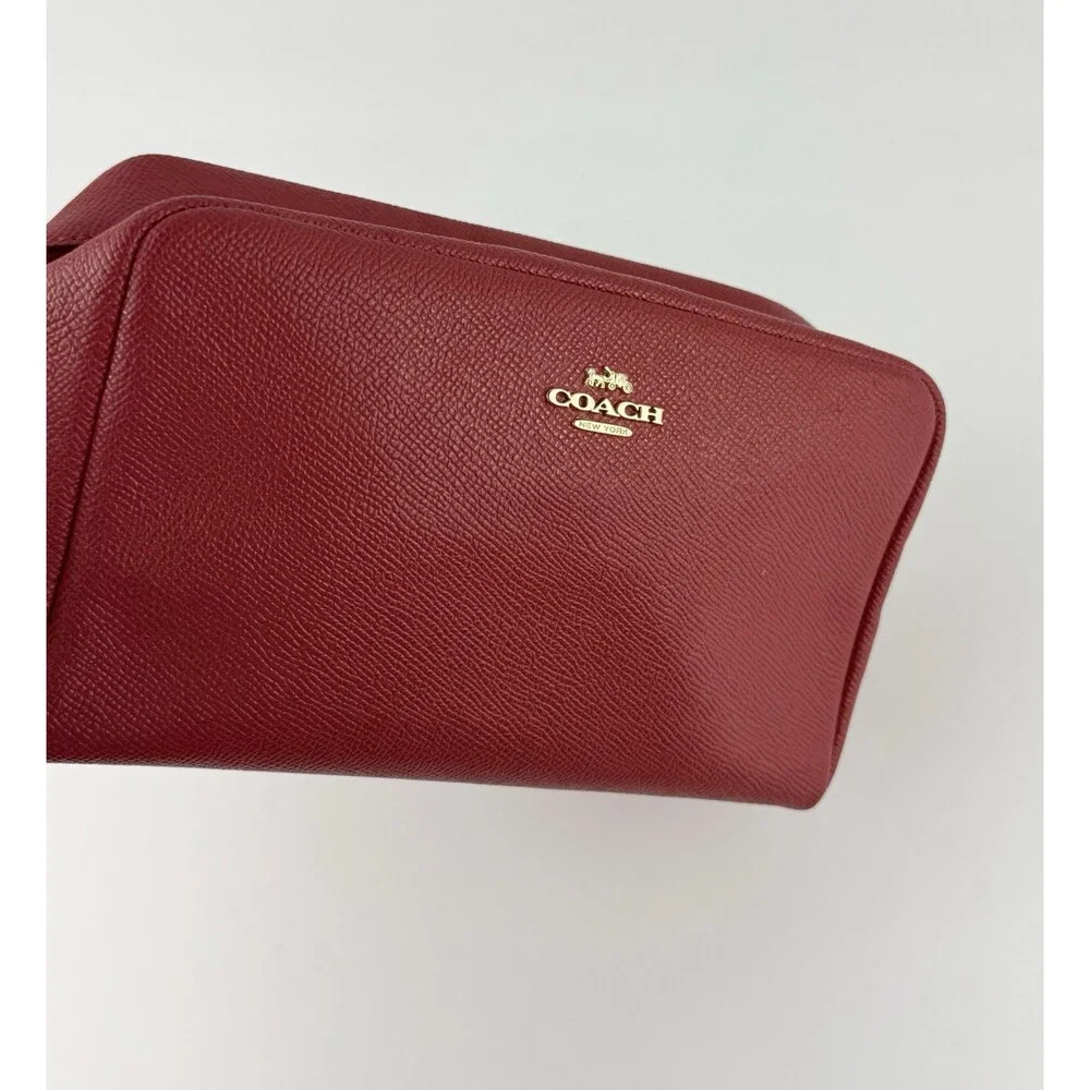 Coach Red Zip Cosmetic Makeup Bag Pouch with Zipper Closure